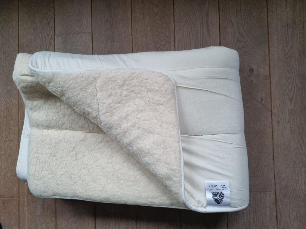 Luxe wollen Onderdeken van Woolmerk., Ophalen, Beige, Tweepersoons, Deken of Dekbed