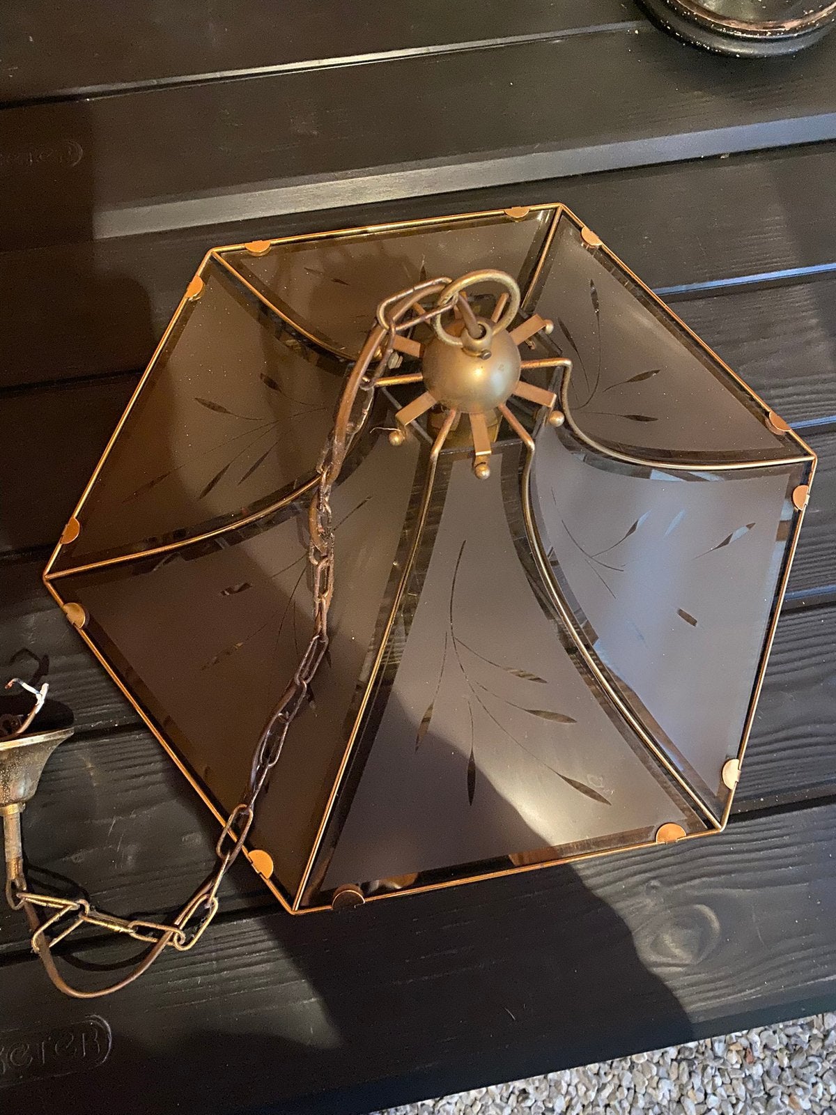 Prachtige Pagode Hanglamp., Ophalen, Zo goed als nieuw, Hanglamp, Glas