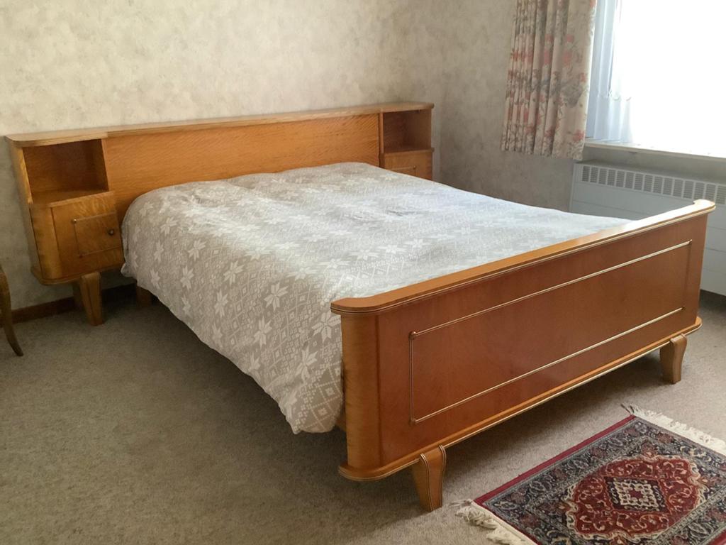 2 personen bed, Huis en Inrichting, Slaapkamer | Complete slaapkamers, Ophalen, Gebruikt, Vintage