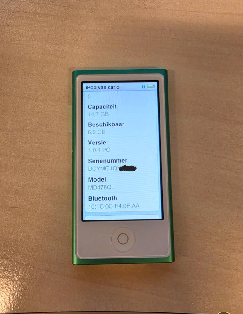 Ipod nano (gen 7), Enlèvement ou Envoi, Vert, Nano, Avec radio