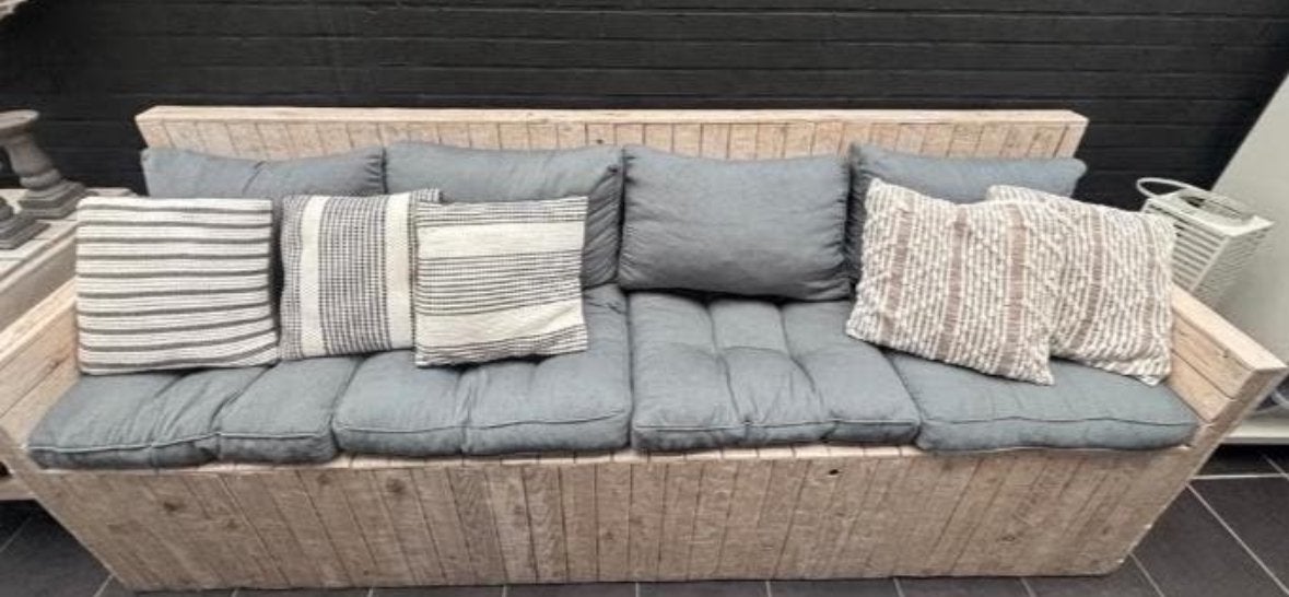 Banc de jardin + coussins — 250 cm, Enlèvement, Comme neuf, Banque