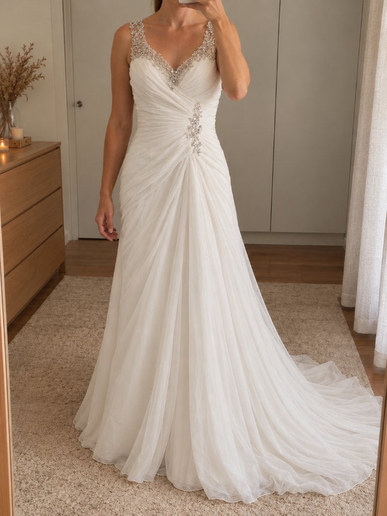 Nieuwe bruidsjurk Merk Sophia Tolli – maat 42 – ivoor, Kleding | Dames, Beige, Nieuw, Ophalen of Verzenden, Sophia Tolli