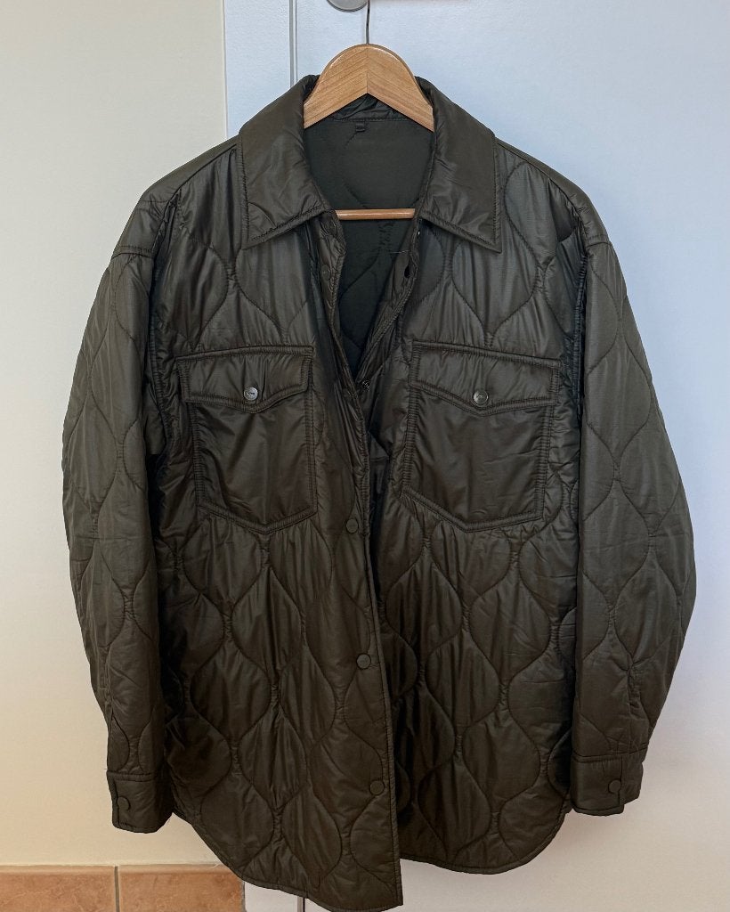 Mango gewatteerde overshirt/jas – kaki groen – maat S, Mango, Ophalen of Verzenden, Zo goed als nieuw, Maat 36 (S)