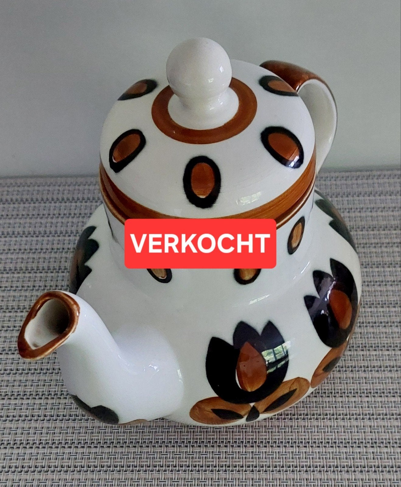 Vintage Theepot Boch La Louvière – Serie 'Kimono' (Jaren 70), Antiquités & Art, Enlèvement