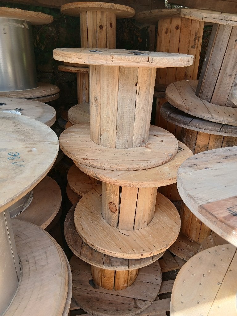 petit touret 60cm bobine neuf table basse bar récup haspel, Enlèvement, Comme neuf, Rond, Bois