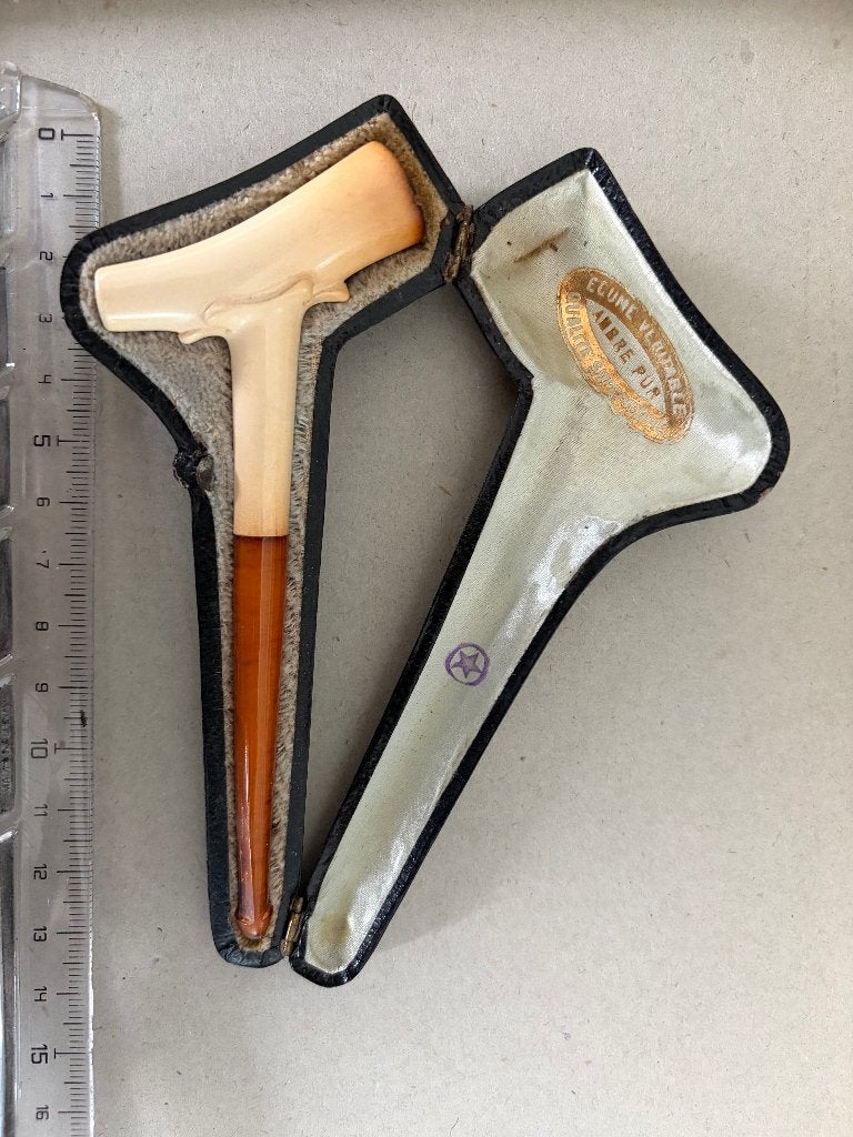 pipe / écume véritable - ambre pur, Collections, Enlèvement, Utilisé, Autres types