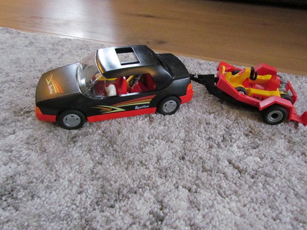 Playmobil 4442: sportauto met go-kart, Ophalen, Complete set, Voertuig, Zo goed als nieuw