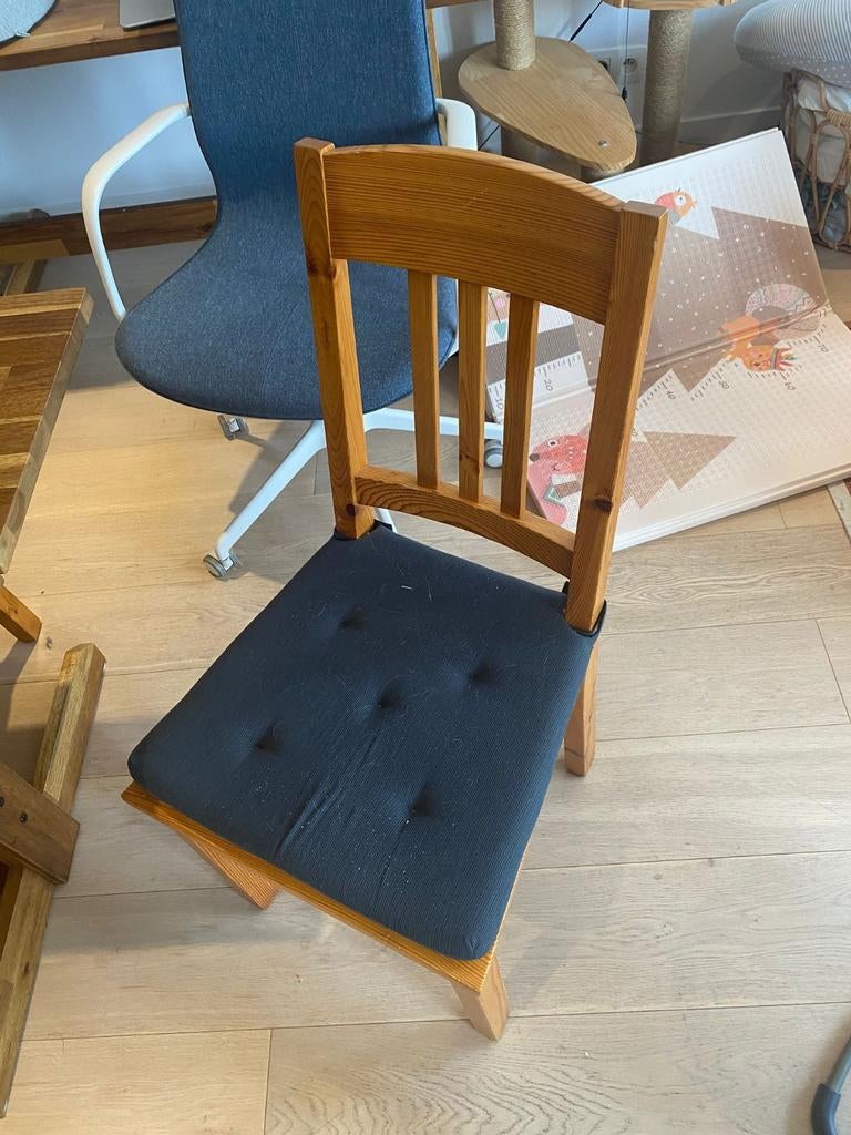 6 chaises en bois, Enlèvement, Bois, Bleu, Cinq, Six Chaises ou plus