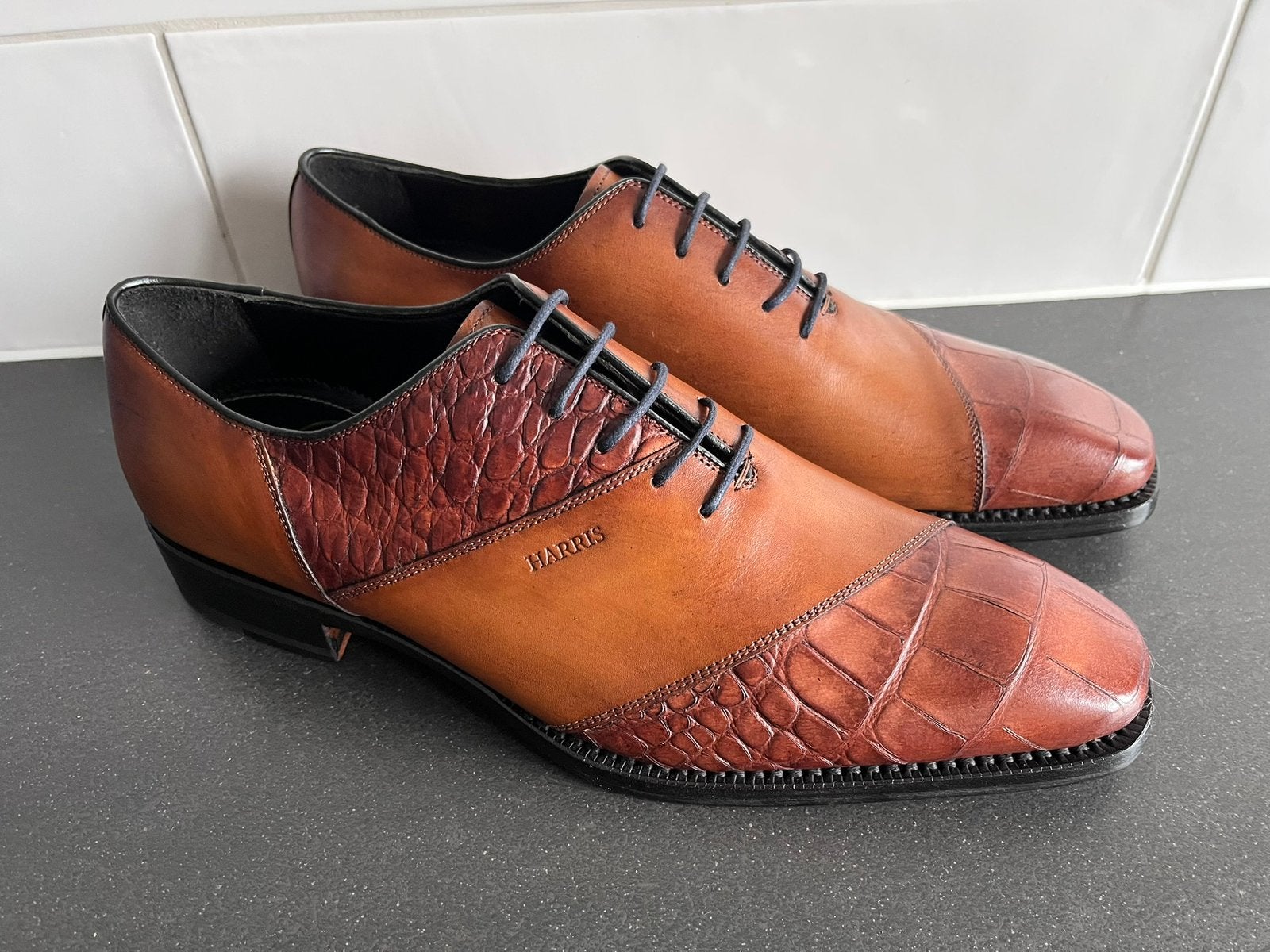 Harris herenschoenen maat 9 / 43 nieuw in doos, Bruin, Nieuw, Ophalen of Verzenden, Veterschoenen