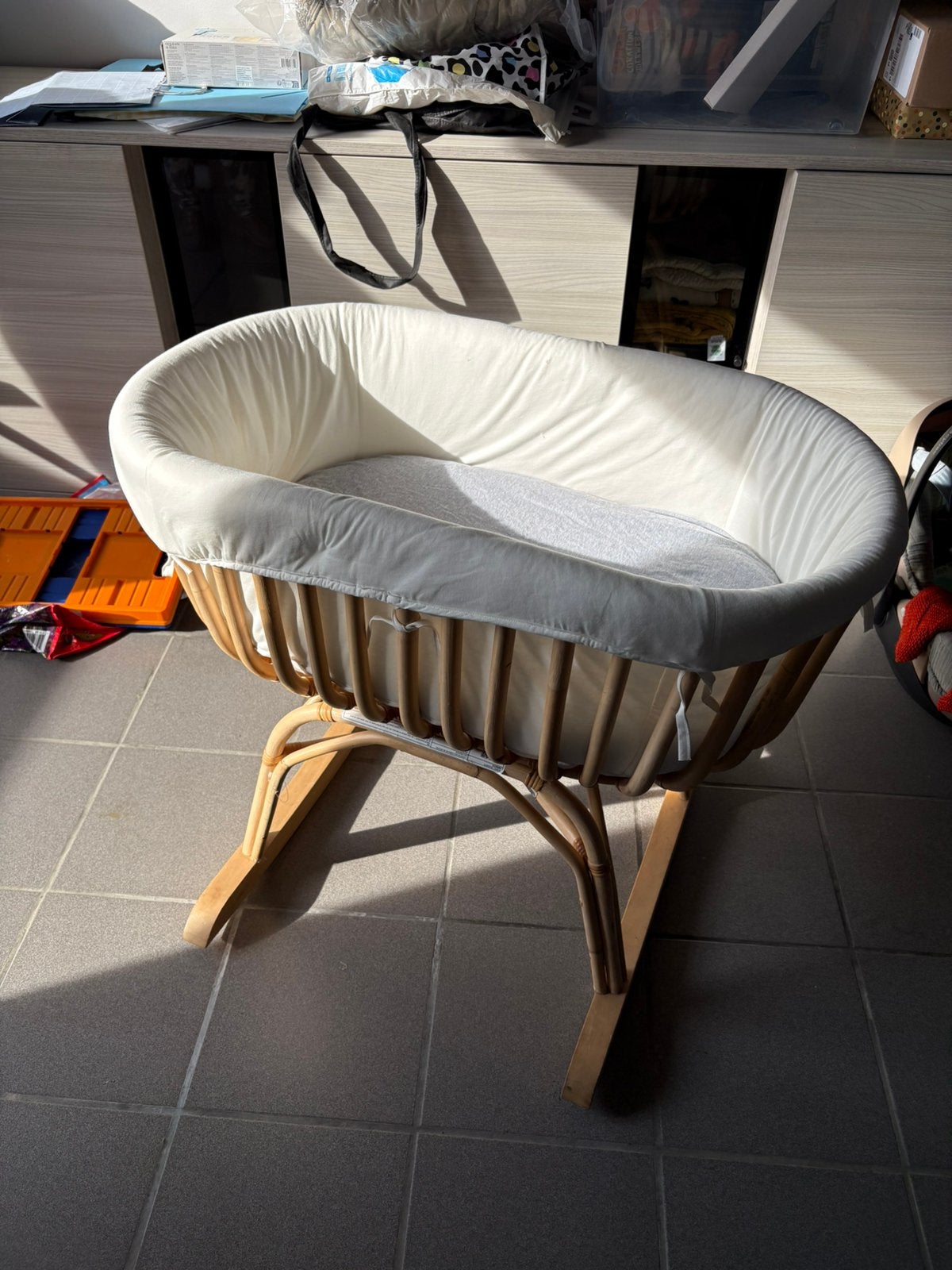 Childhome - Wieg - Rotan (zo goed als nieuw), Ophalen, Zo goed als nieuw, Wieg