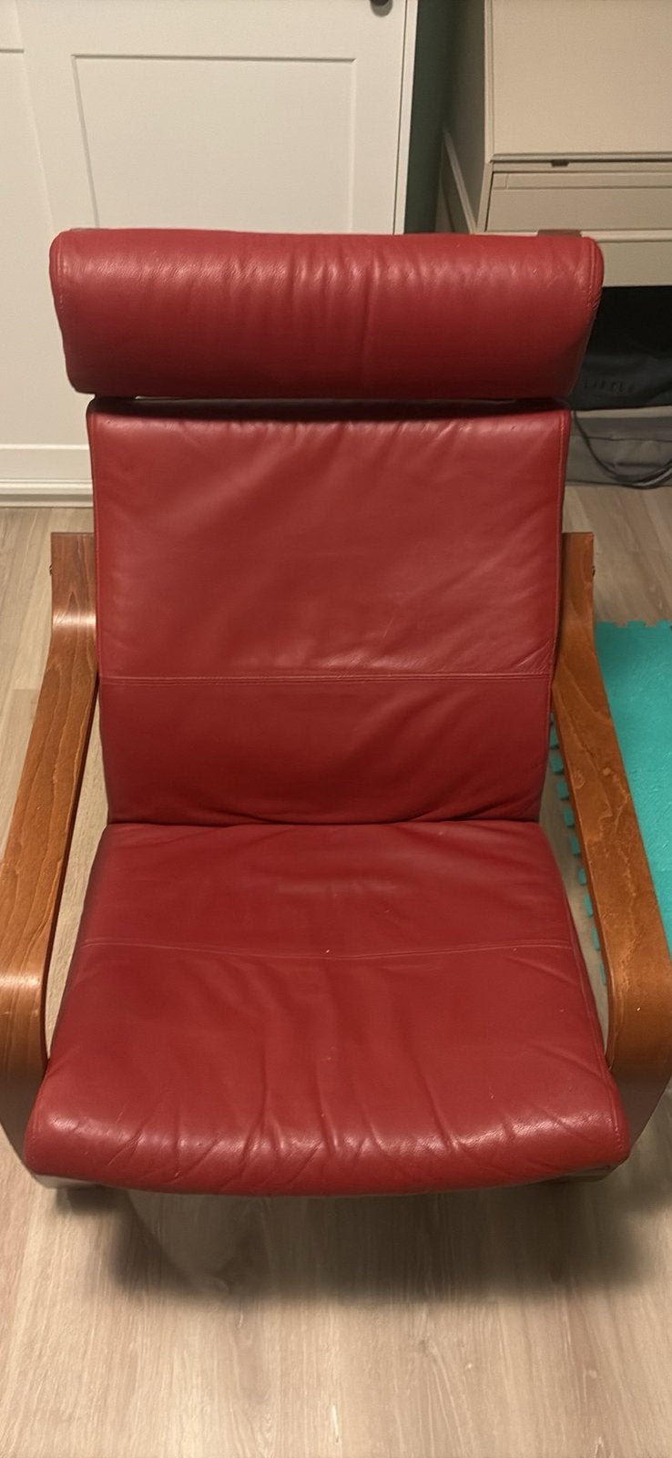 Fauteuil ikea cuir rouge, Enlèvement, Comme neuf, Cuir, Ikea