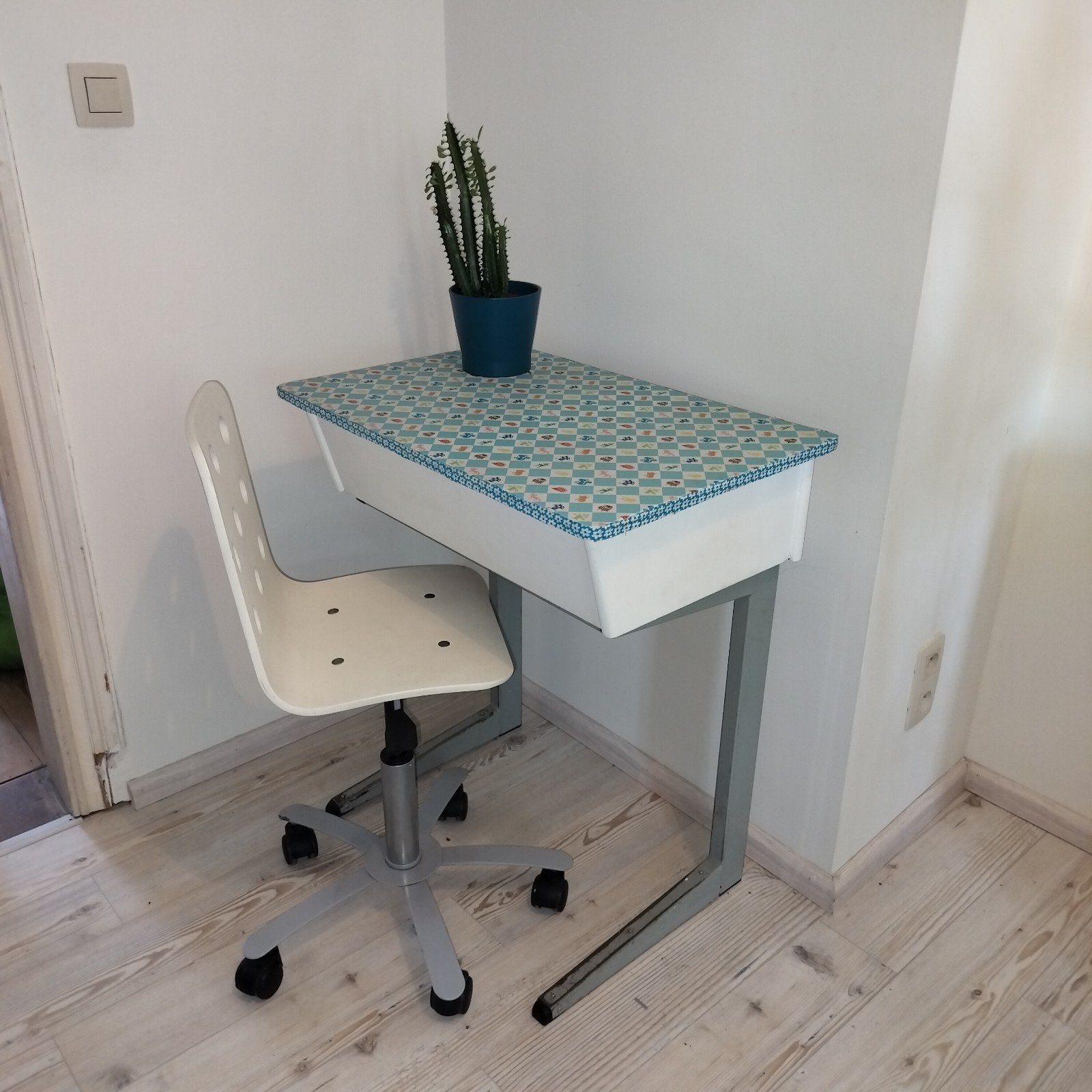 Vintage bureau, Bleu, 46 cm, Vintage, Utilisé