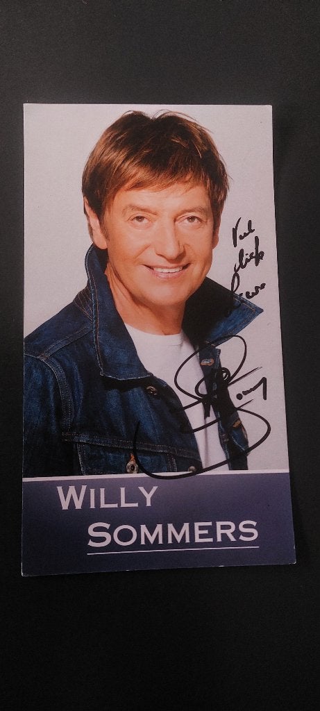 Handtekening Willy Sommers gesigneerd, Verzamelen, Muziek, Artiesten en Beroemdheden, Verzenden, Gebruikt, Gesigneerd