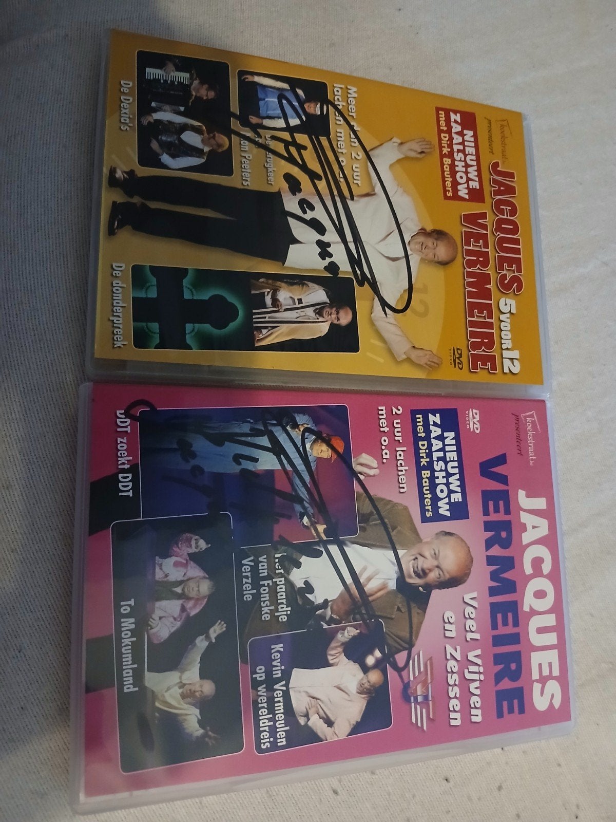 2 gesigneerde dvds van Jacques Vermeire, Ophalen of Verzenden