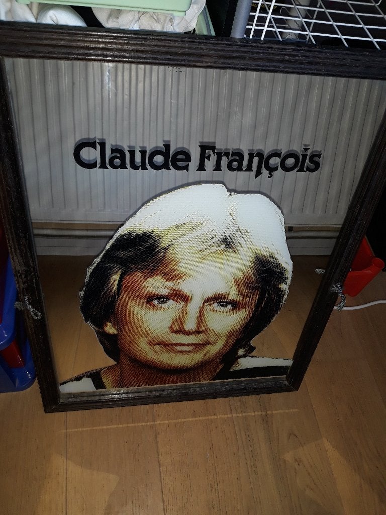Grand Miroir Claude Francois, Moins de 100 cm, Enlèvement, Utilisé, 50 à 75 cm