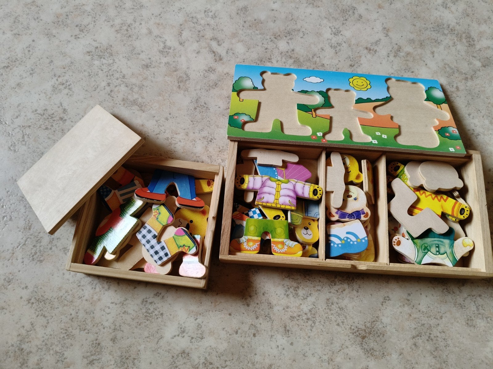 Puzzles d'ours, famille de trois pièces, en bois, Enlèvement