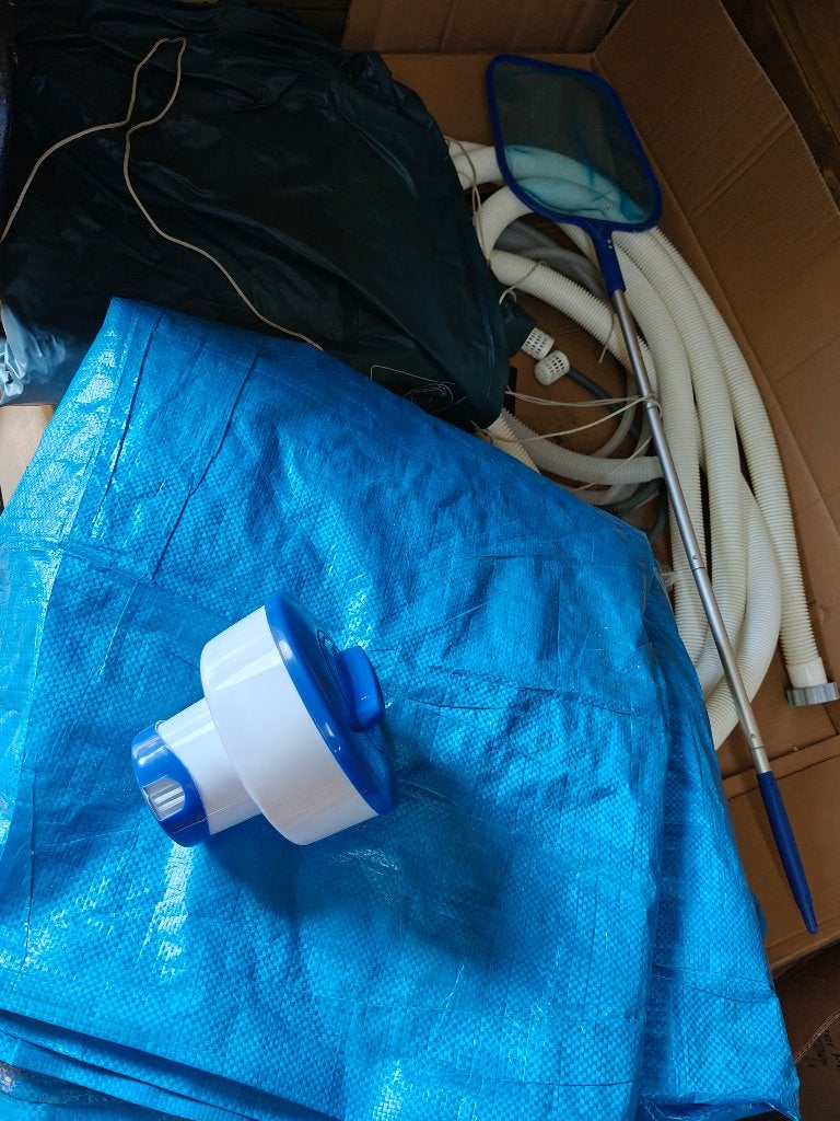 Intex afdekzeil, grondzeil, filterpomp, Ophalen, Gebruikt, Afdekzeil