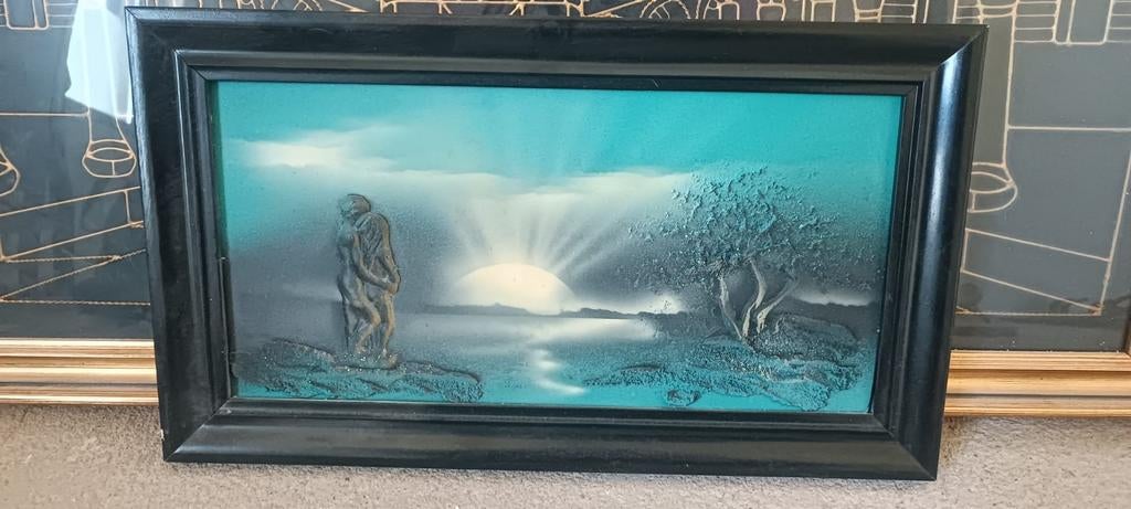 Tableau avec relief et texture avec cadre, Enlèvement