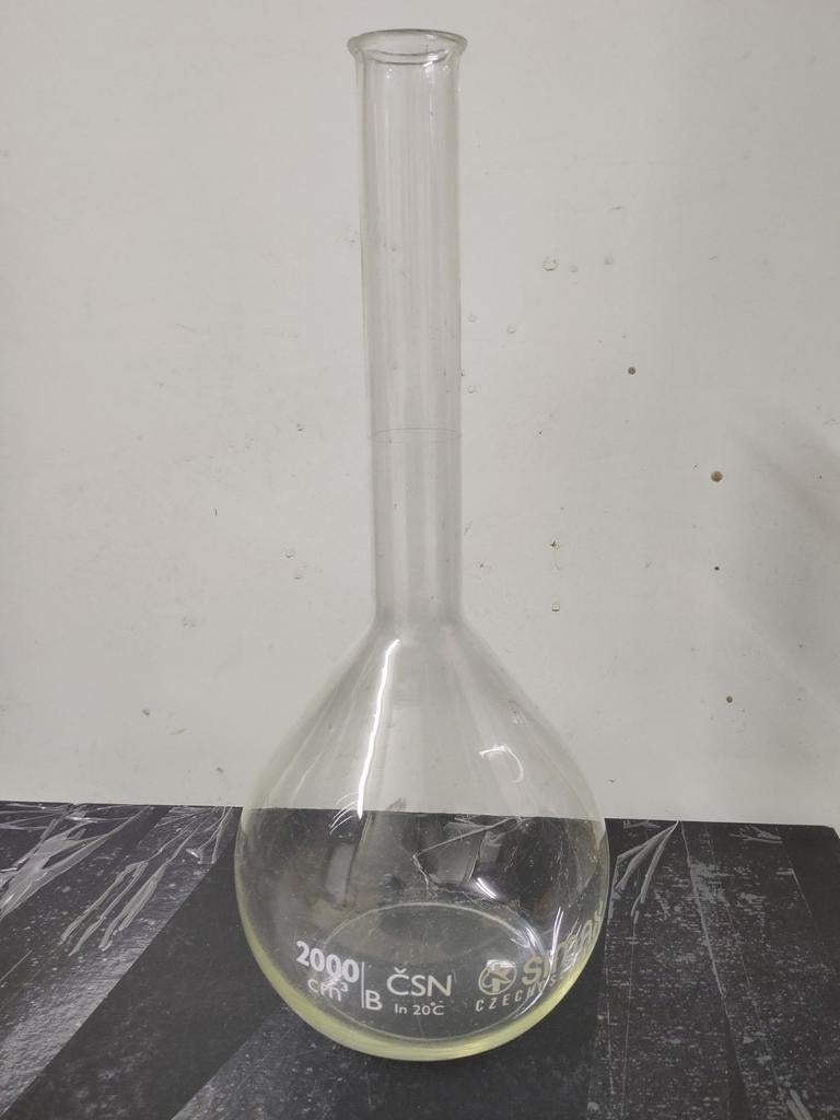 Volumetrische kolf 2000 ml DIN B Simax, Antiek en Kunst, Ophalen