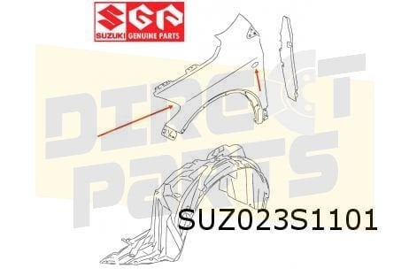 Suzuki SX4 S-Cross (9/13-1/22) voorscherm Links (knipperlich, Neuf, -, -, Garde-boue