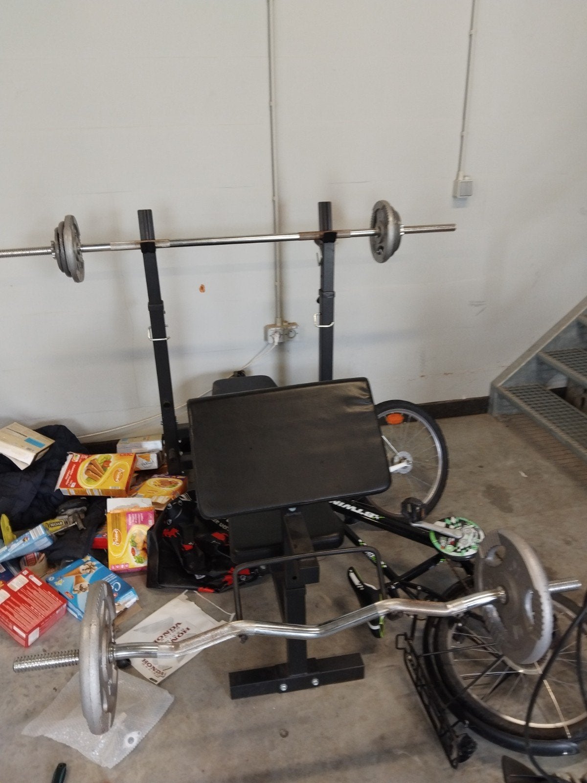 Bench bank + gewichten, Sport en Fitness, Fitnessmaterialen, Ophalen