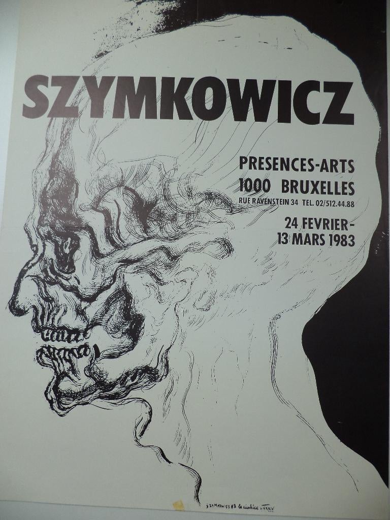 1983 Charles Szymkowicz expo litho affiche La Cicatrice BXL, Ophalen of Verzenden