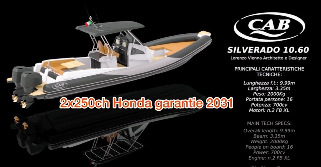 10.60m Maxi-RIB 2x500PK Garantie 2031, Watersport en Boten, 70 cm, Gebruikt, 11 m, Anker