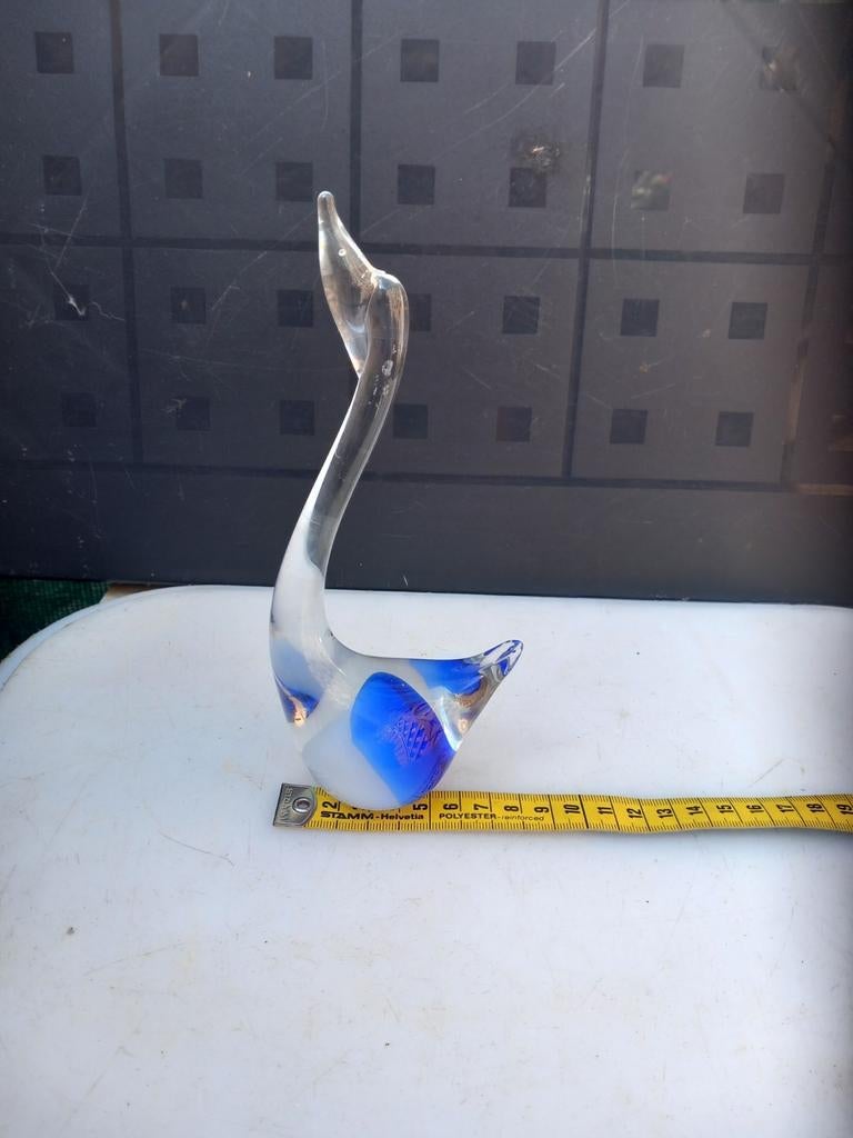 Glas blauw zwaan, Antiek en Kunst, Ophalen