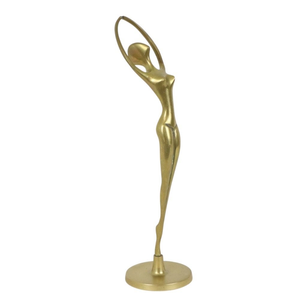 Hollywood Regency Messing Ballerina Beeldje Sculptuur 30cm, Ophalen of Verzenden, Gebruikt, Mens