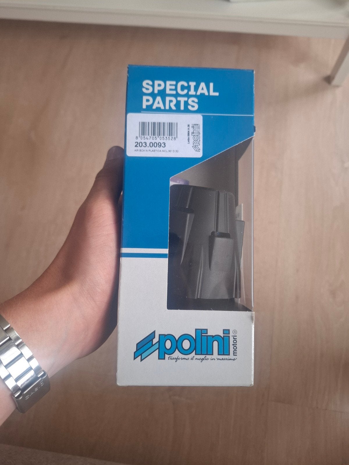 luchtfilter polini blauw 32mm haaks, Fietsen en Brommers, Brommeronderdelen | Algemeen, Ophalen, Nieuw, Carburateur, Polini