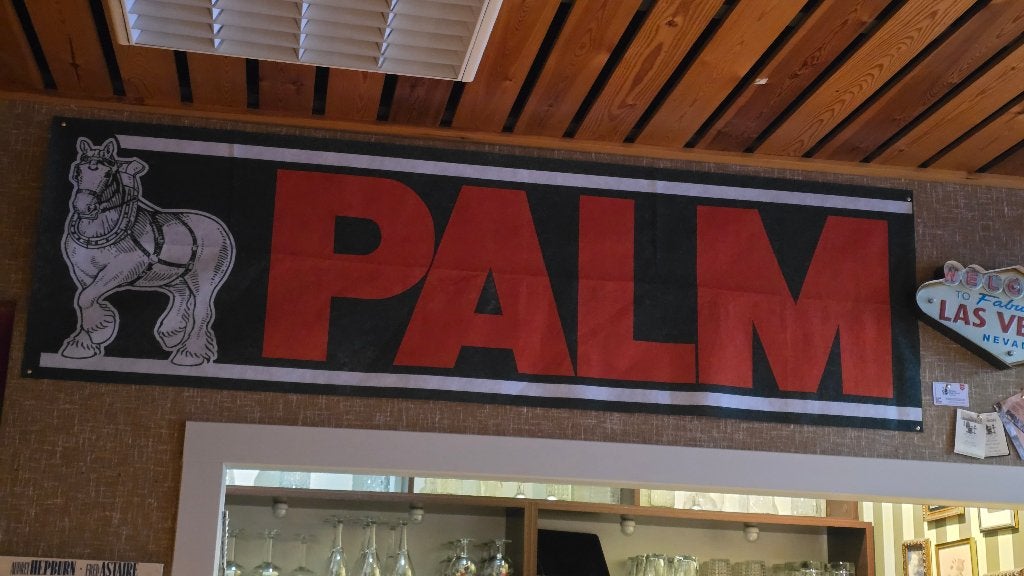 Banner Palm, Verzamelen, Biermerken, Ophalen, Nieuw, Reclamebord, Plaat of Schild, Palm