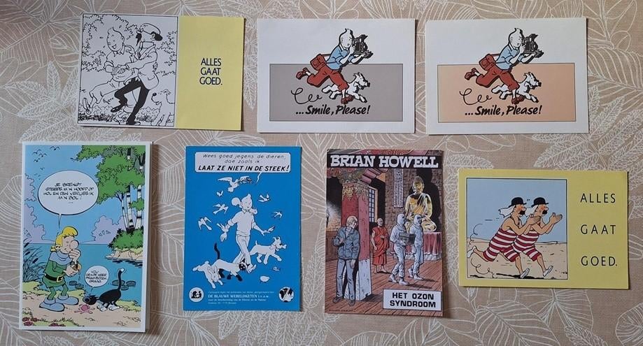 postkaarten strips, Verzamelen, Stripfiguren, Kuifje, Ophalen of Verzenden