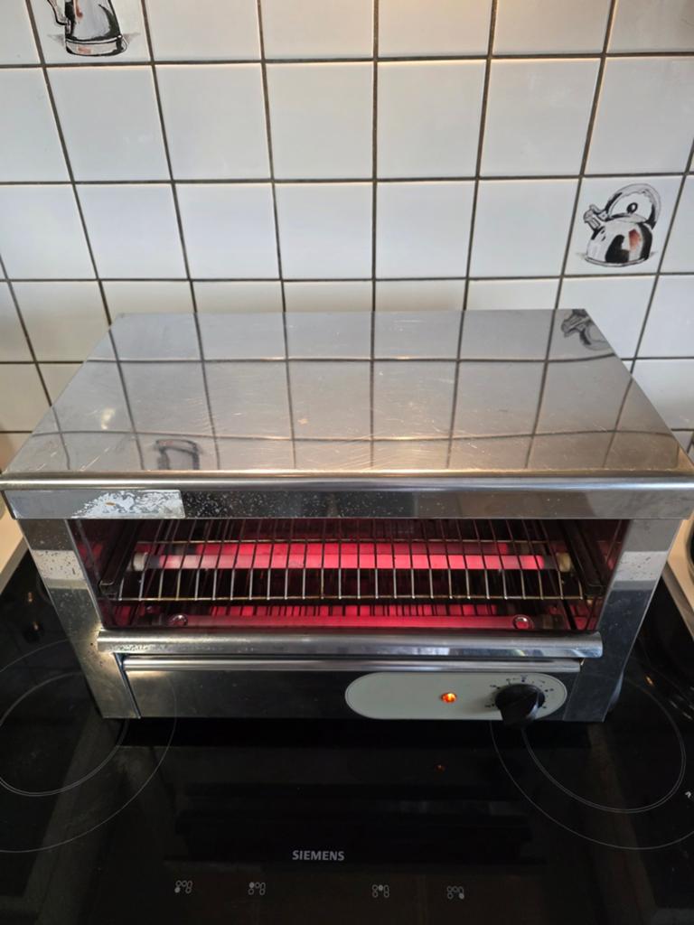 Euromax Croque monsieur toaster, Elektronische apparatuur, Broodroosters, Ophalen, Zo goed als nieuw, Uitneembare kruimellade
