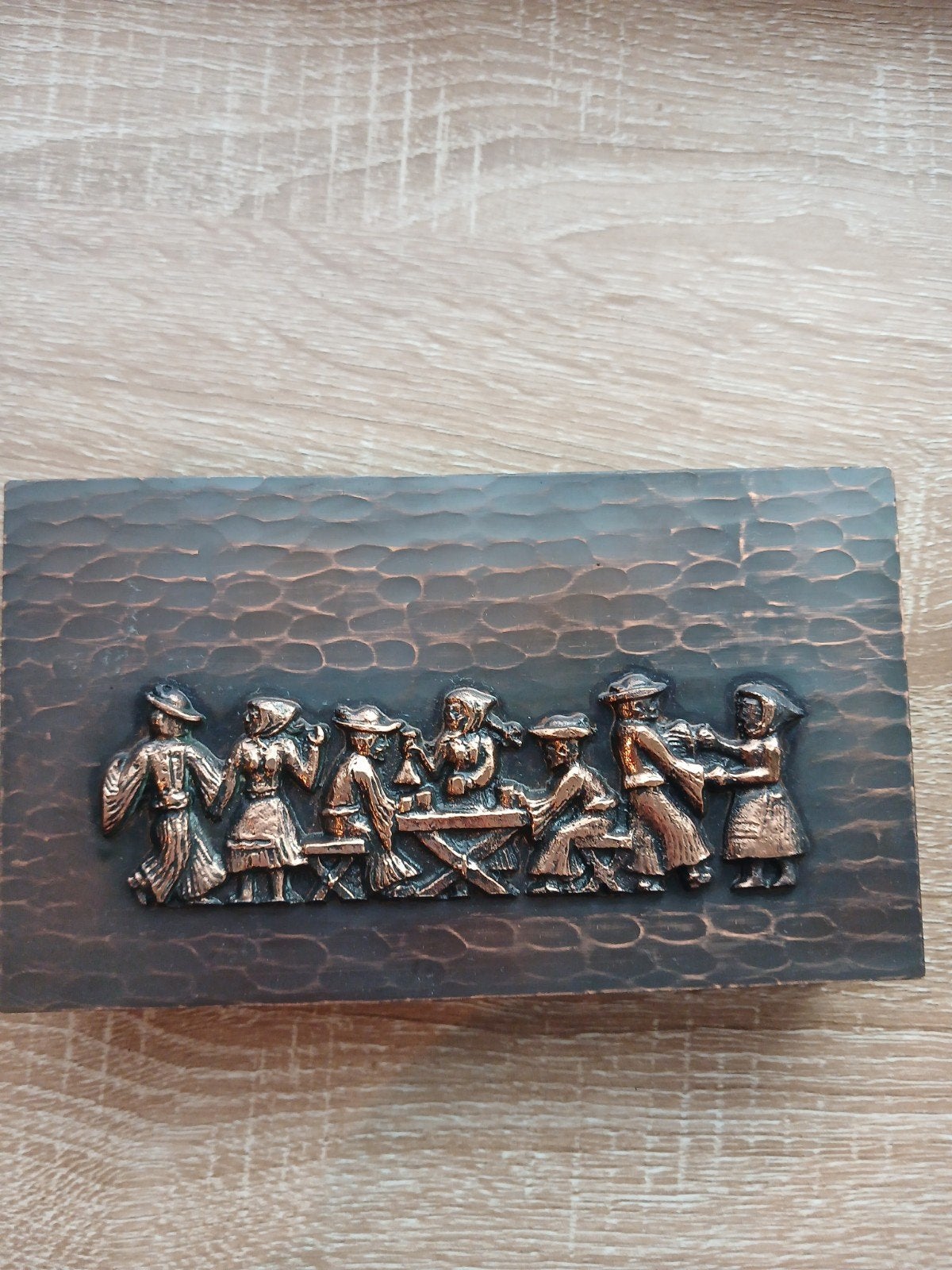 ancienne boite en cuivre et bronze lignifer hongrie, Enlèvement ou Envoi, Bronze