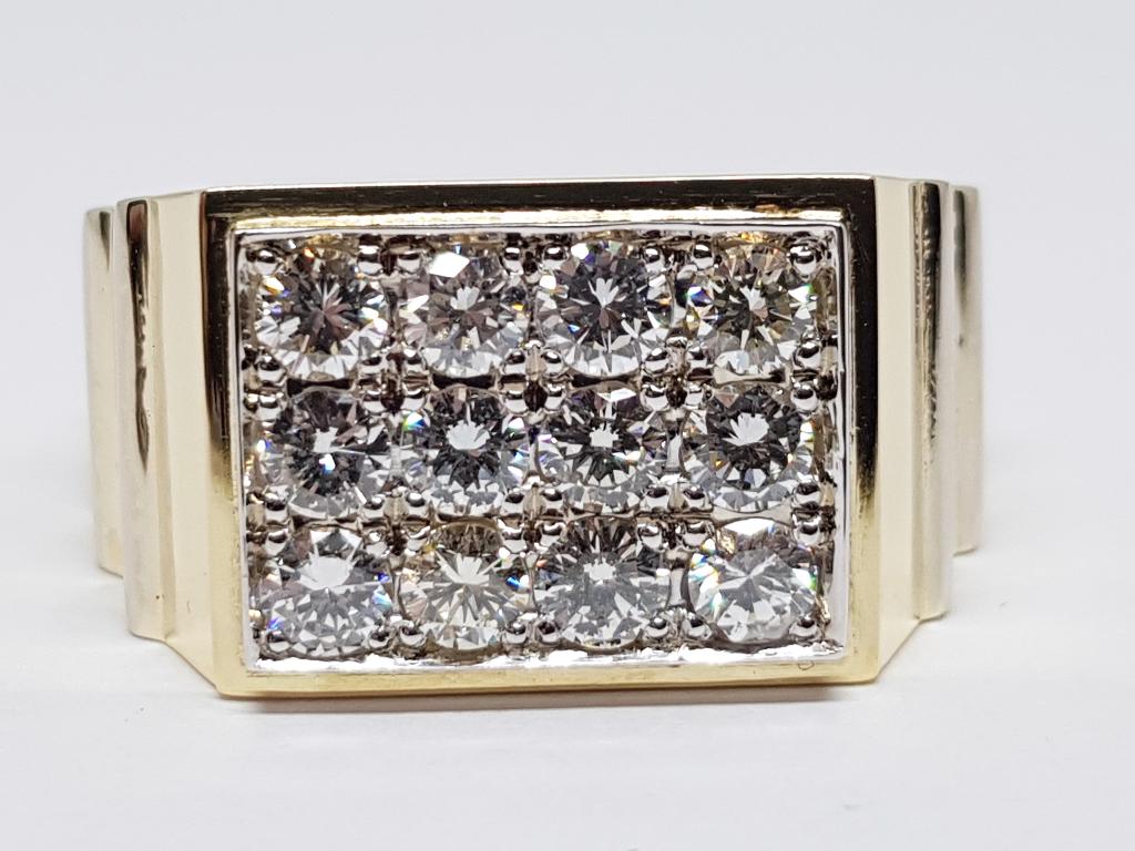 Heren Diamant Ring 1.20ct., Bijoux, Sacs & Beauté, Bagues, Neuf, Homme, 19 à 20, Jaune, Or, Avec pierre précieuse, Envoi