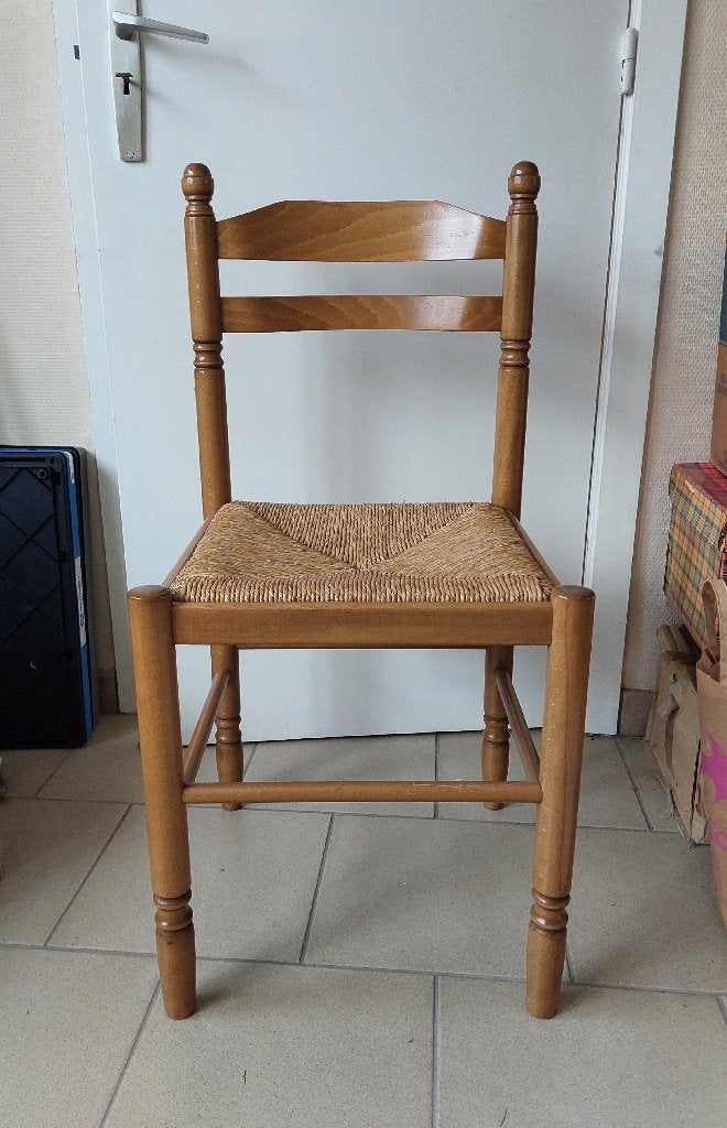 Lot de 7 chaises en hêtre, Ophalen, Zo goed als nieuw, Hout, Vijf, Zes of meer stoelen