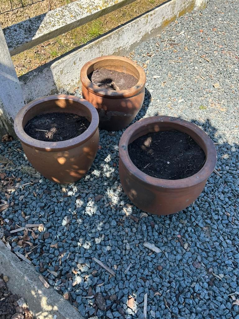 Terracotta bloempotten, Tuin en Terras, Ophalen, Zo goed als nieuw, Terracotta