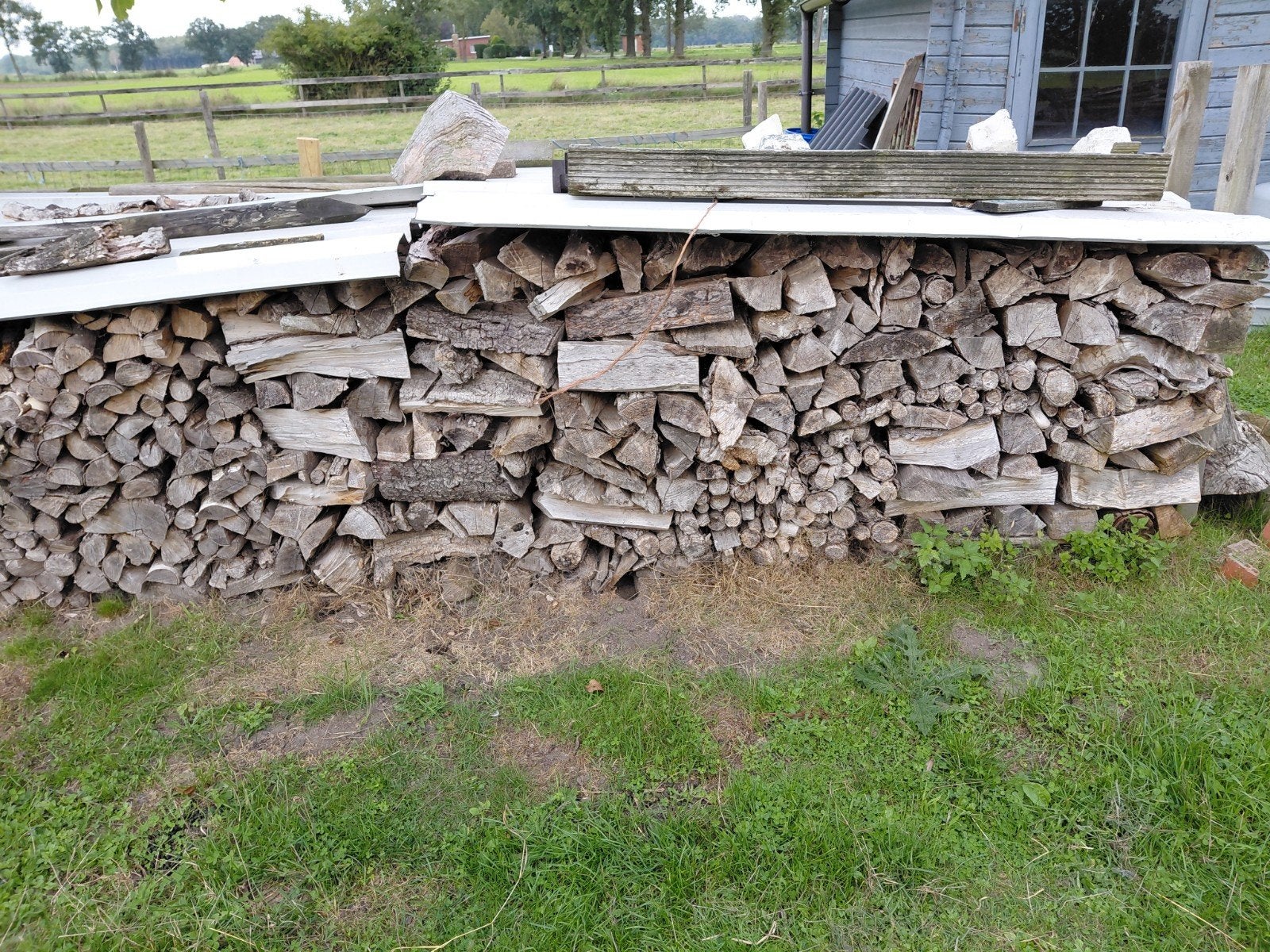 droog stookklaar brandhout canada en beetje  berk, Tuin en Terras, Ophalen, Blokken
