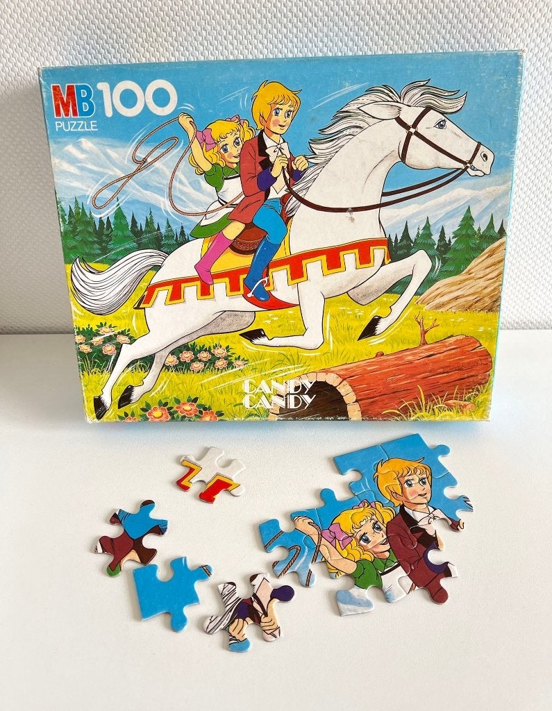 Puzzle Candy Candy - MB 1980, Enlèvement ou Envoi, Moins de 500 pièces, Utilisé, Puzzle