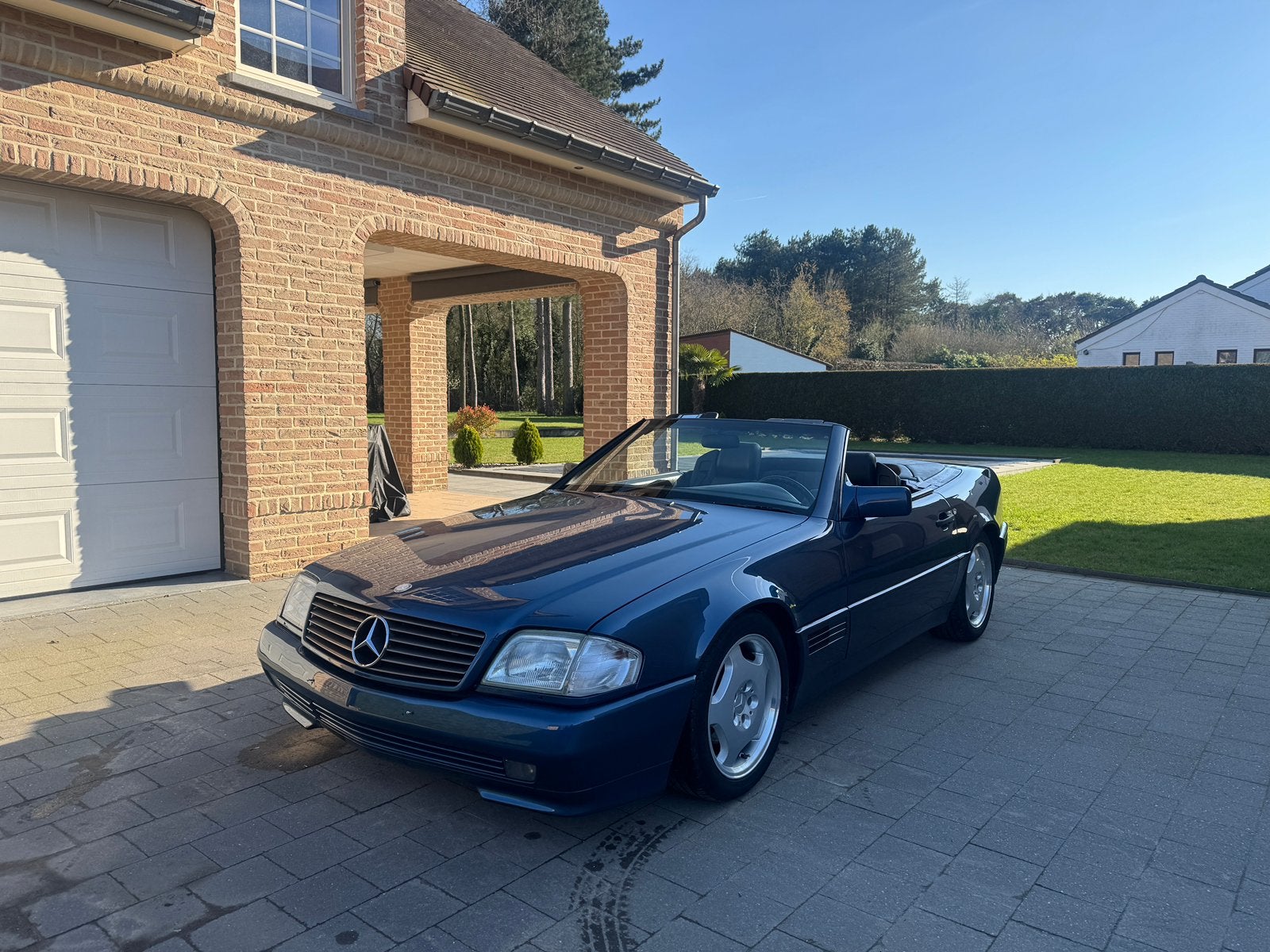 Mercedes SL500 Cabrio 1994 Hardtop Crcntrl verw zetels Leder, Auto's, Automaat, 4 zetels, Achterwielaandrijving, Cabriolet