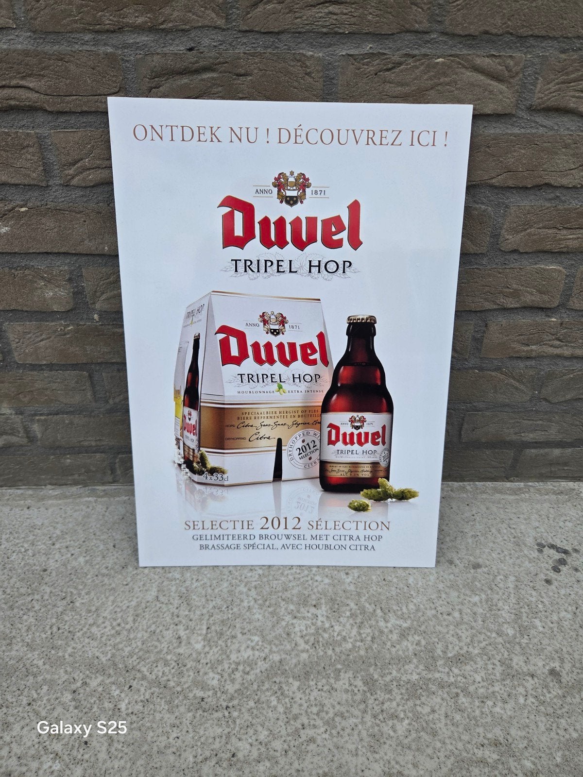 plaque publicitaire en plastique Duvel, Collections, Enlèvement, Utilisé, Panneau publicitaire