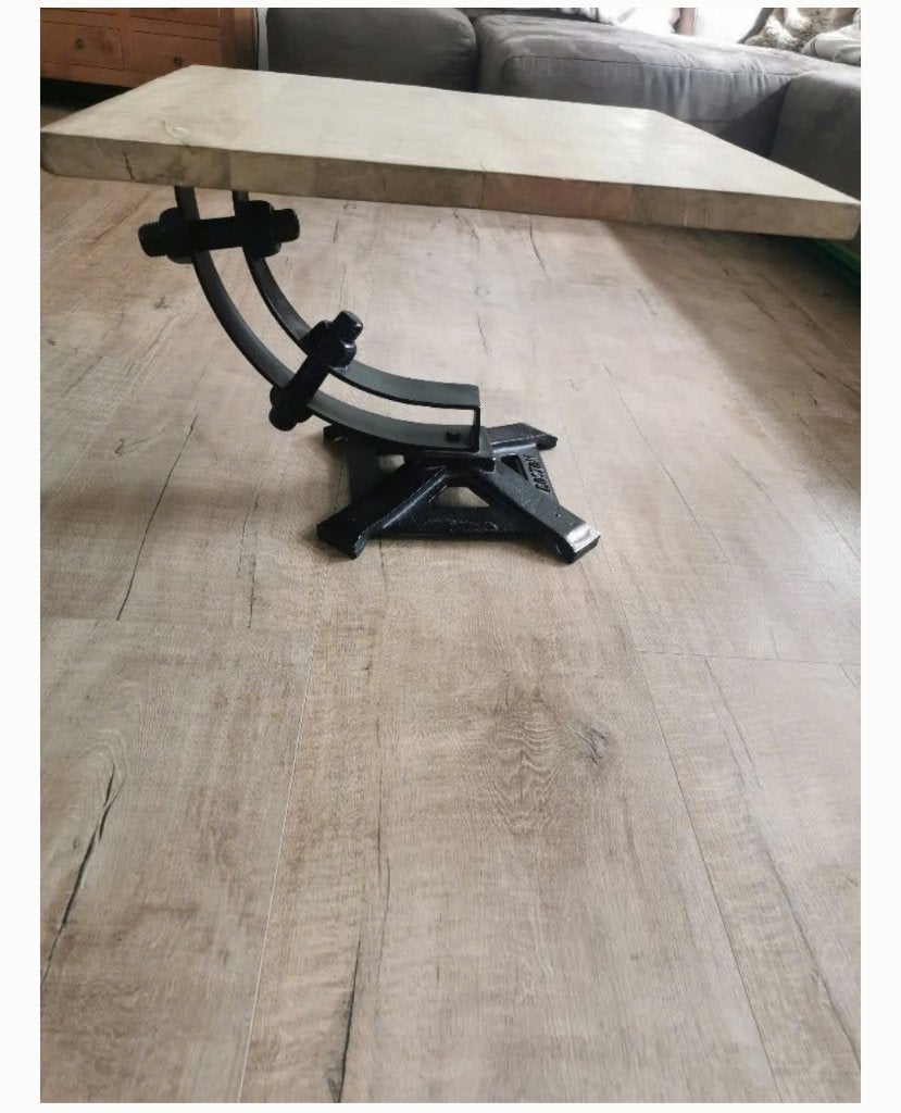 Table de salon industrielle, Enlèvement, Comme neuf, Carré