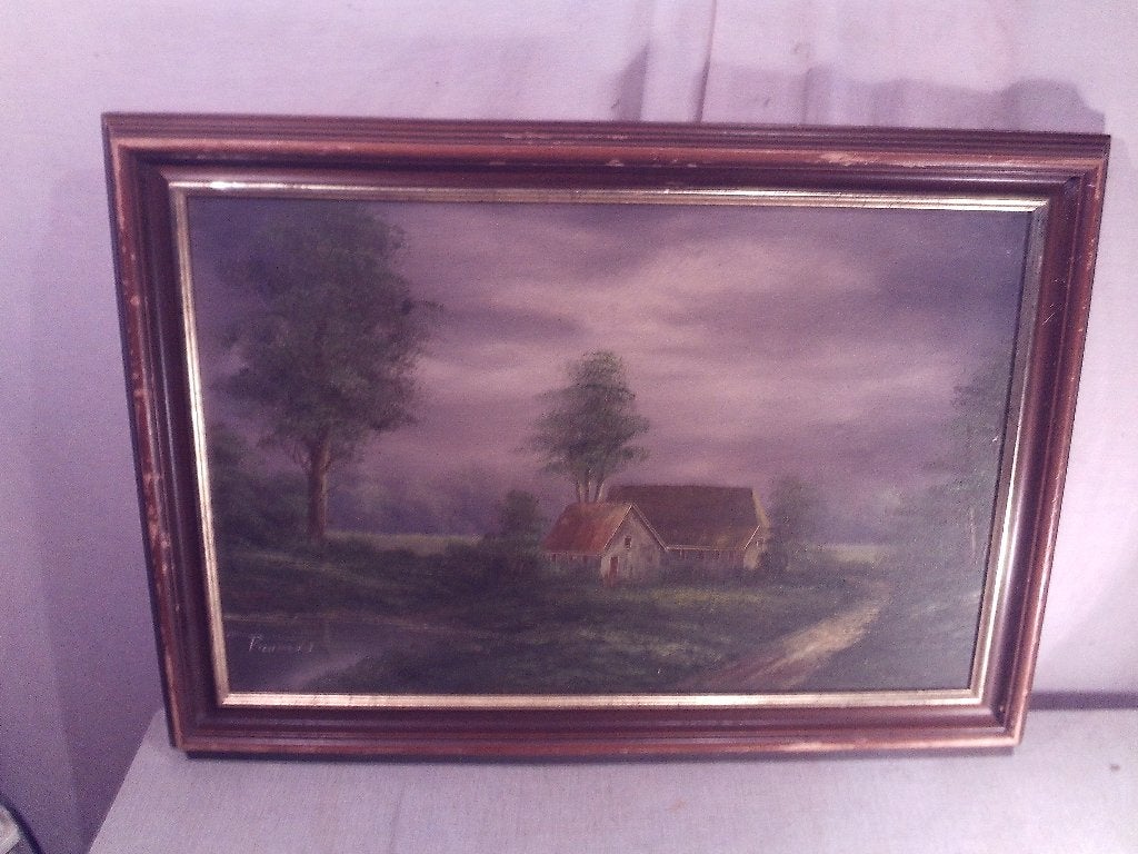 Œuvre magnifiquement peinte « Kempen Farm » - P Arends, Enlèvement ou Envoi, Paysage, Toile, Signé