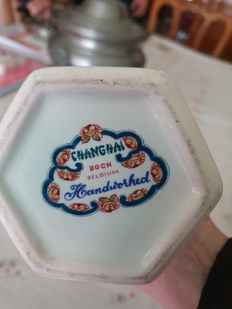 Zeshoekige vintage vaas van Boch, Antiek en Kunst, Ophalen