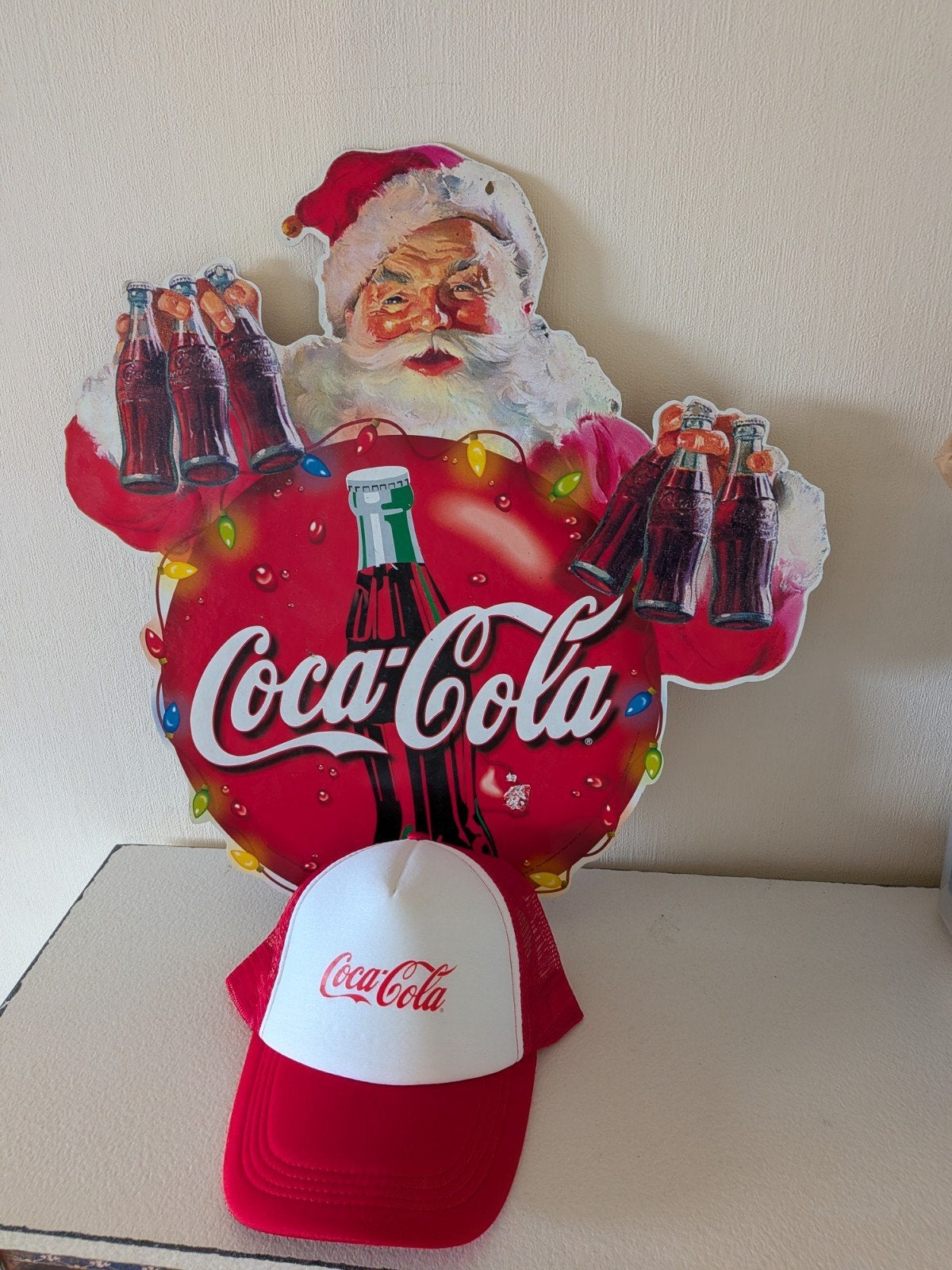 Reclamebord Coca-Cola en pet, Verzamelen, Ophalen of Verzenden, Reclamebord