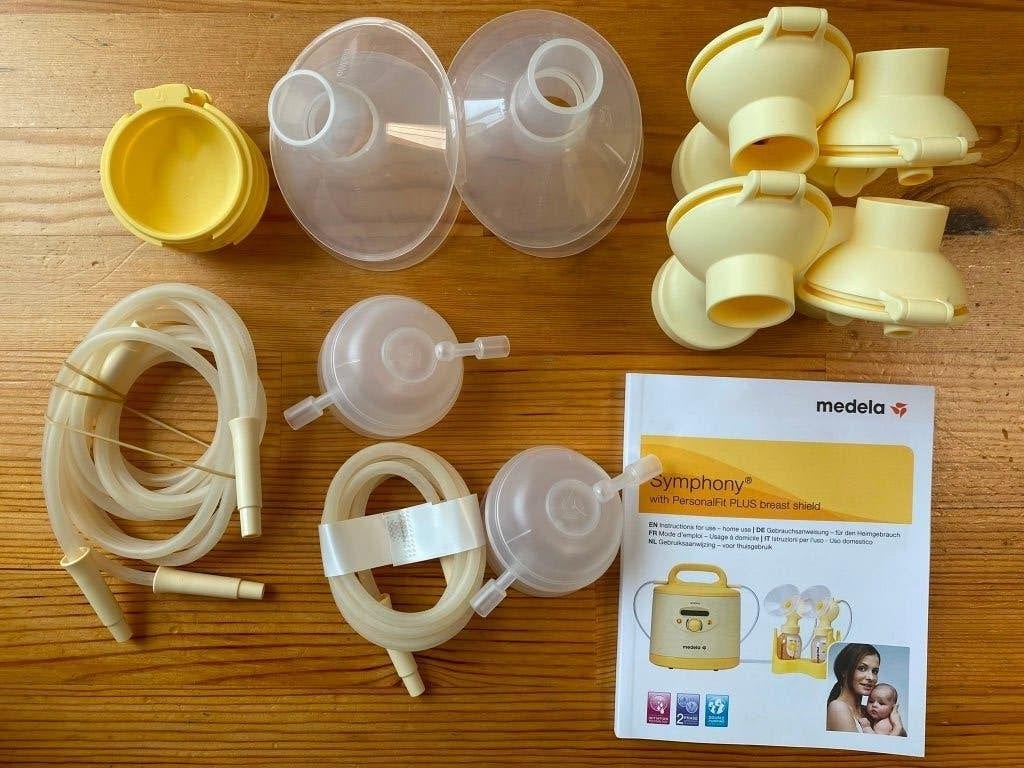 Medela Symphony - 4 x schild 21mm en toebehoren, Enfants & Bébés, Enlèvement, Utilisé, Tire-lait, Medela