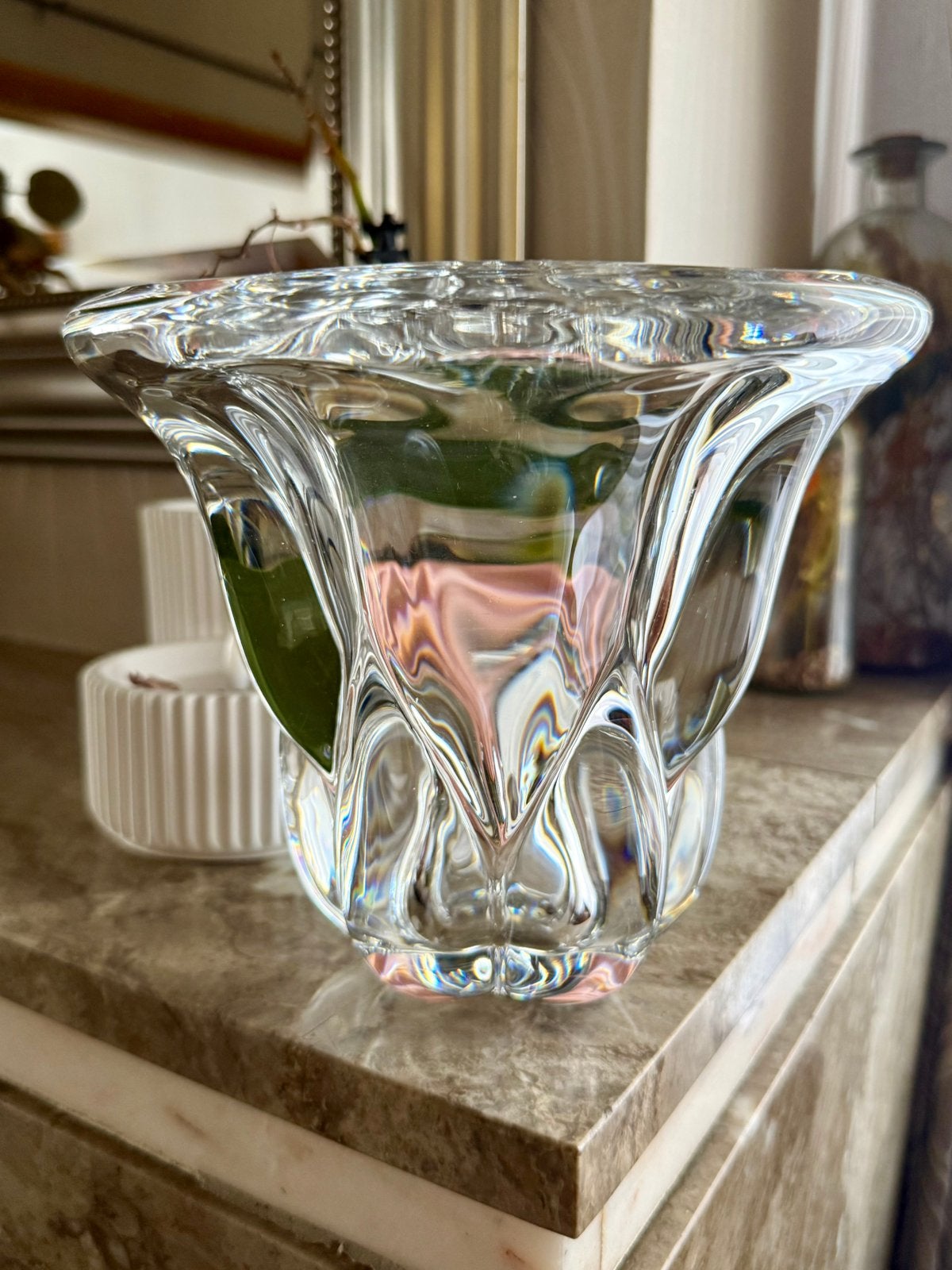 Val Saint Lambert - Vase en cristal épais - environ 16 cm -, Enlèvement