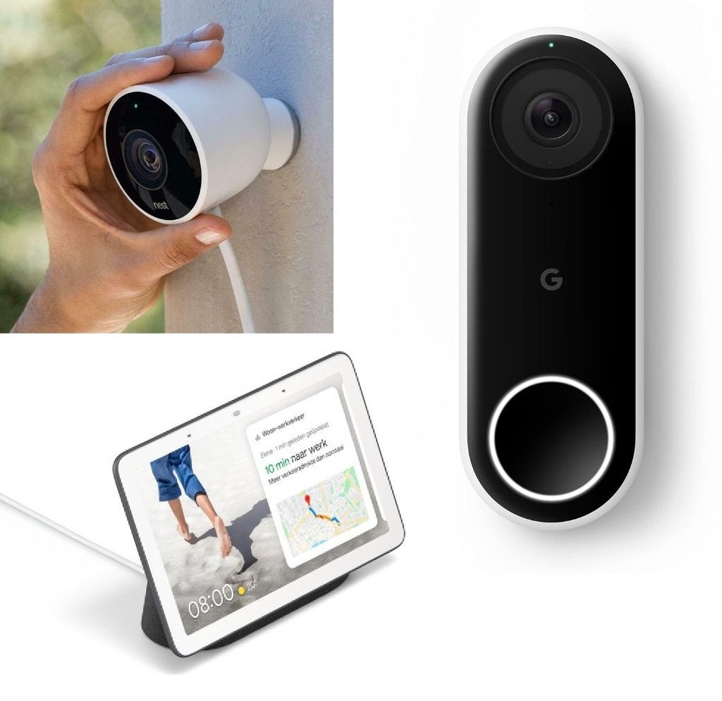 Google Nest doorbel + outdoor camera's (3) + hub, Enlèvement ou Envoi, Utilisé, Caméra extérieure
