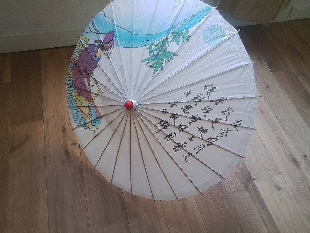 Kleine parasol Tomorrowland, Tuin en Terras, Ophalen of Verzenden, Gebruikt, Minder dan 1 meter, Overige typen