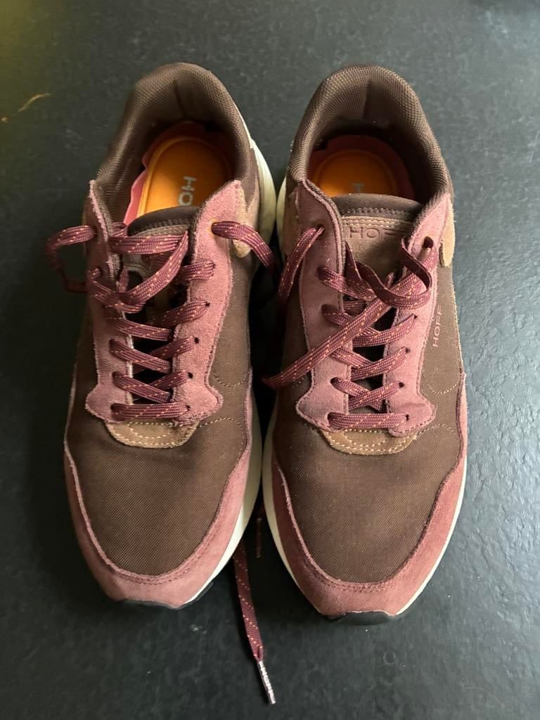 Sneakers Hoff bruin aubergine maat 41, Ophalen of Verzenden, Zo goed als nieuw, Bruin, Sneakers